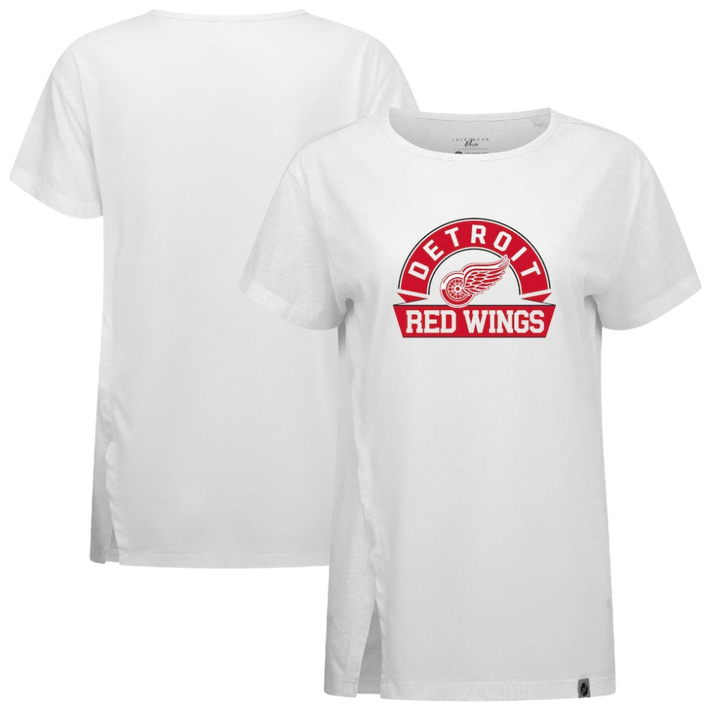 Detroit Red Wings Levelwear Women's Influx Banner Arch T-Shirt - White - NHL