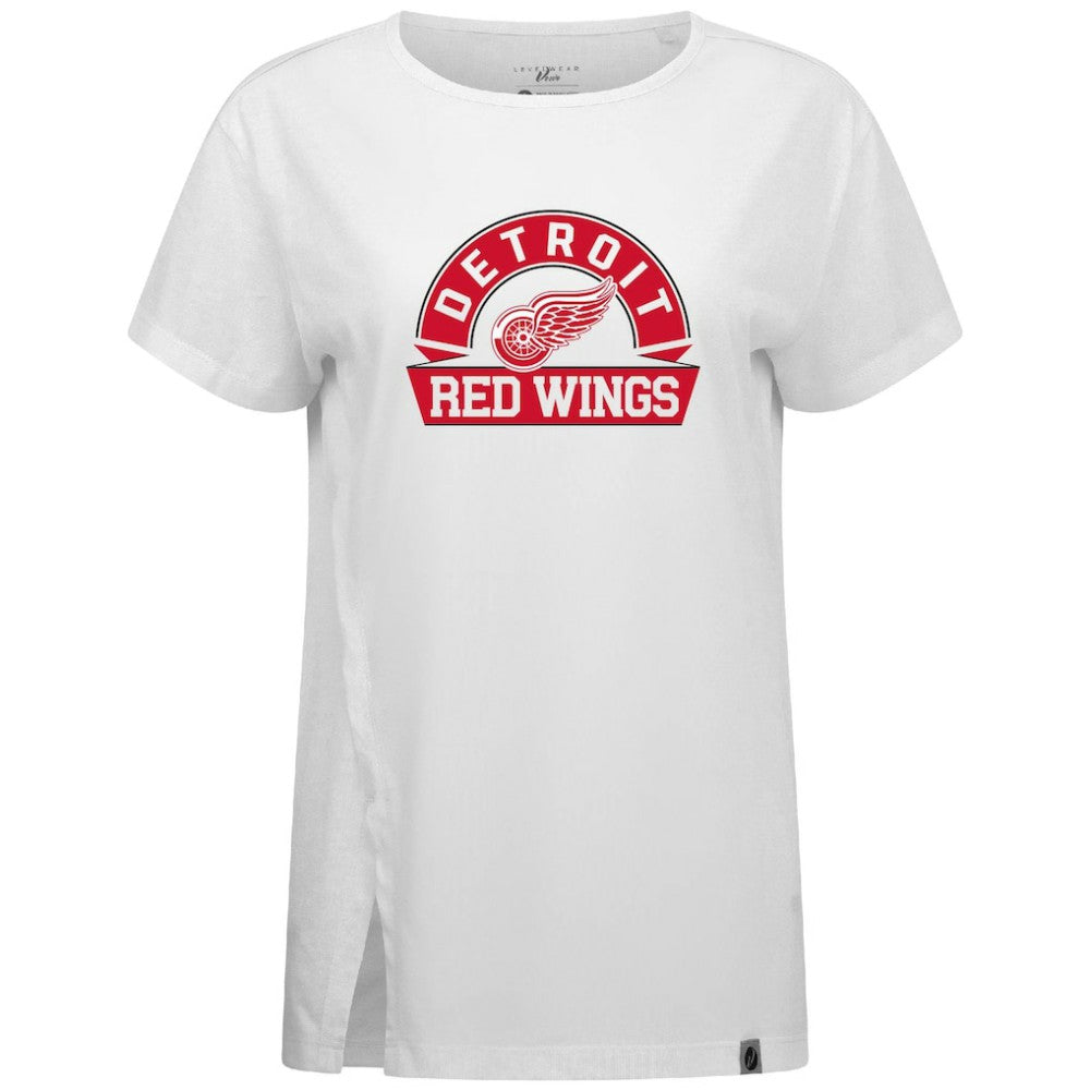 Detroit Red Wings Levelwear Women's Influx Banner Arch T-Shirt - White - NHL