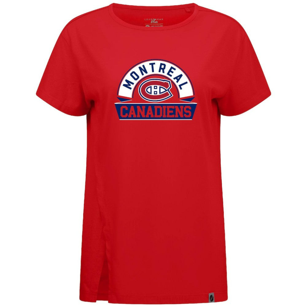 Montreal Canadiens Levelwear Women's Influx Banner Arch T-Shirt - Red - NHL