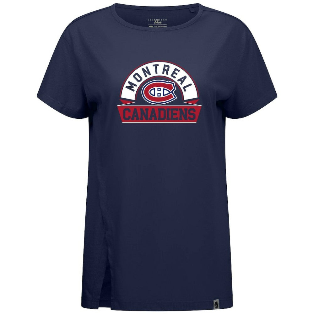 Montreal Canadiens Levelwear Women's Influx Banner Arch T-Shirt - Navy - NHL
