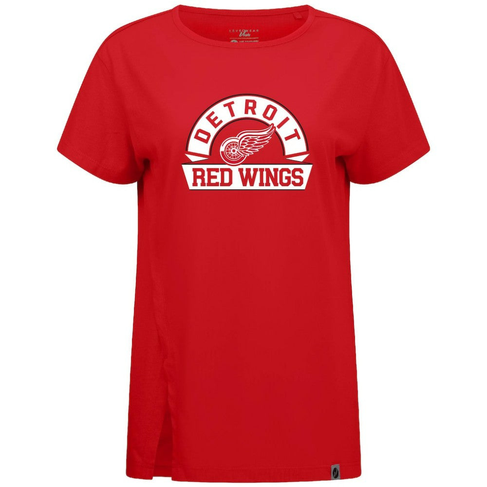 Detroit Red Wings Levelwear Women's Influx Banner Arch T-Shirt - Red - NHL