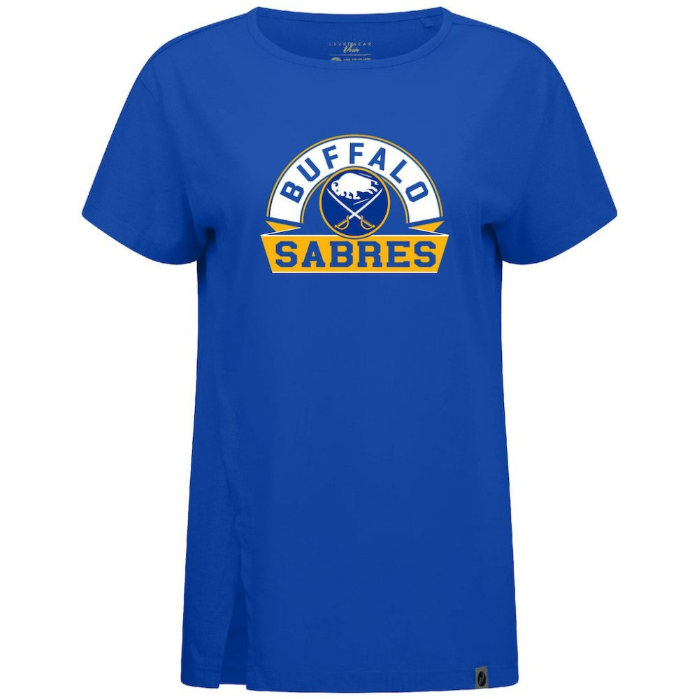 Buffalo Sabres Levelwear Women's Influx Banner Arch T-Shirt - Royal - NHL