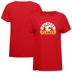 Calgary Flames Levelwear Women's Influx Banner Arch T-Shirt - Red - NHL