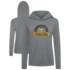 Pittsburgh Penguins Levelwear Women's Relay Banner Arch Pullover Hoodie - Gray - NHL