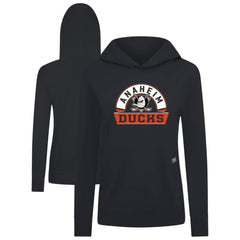 Anaheim Ducks Levelwear Women's Relay Banner Arch Pullover Hoodie - Black - NHL