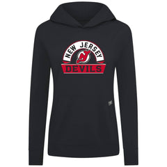 New Jersey Devils Levelwear Women's Relay Banner Arch Pullover Hoodie - Black - NHL