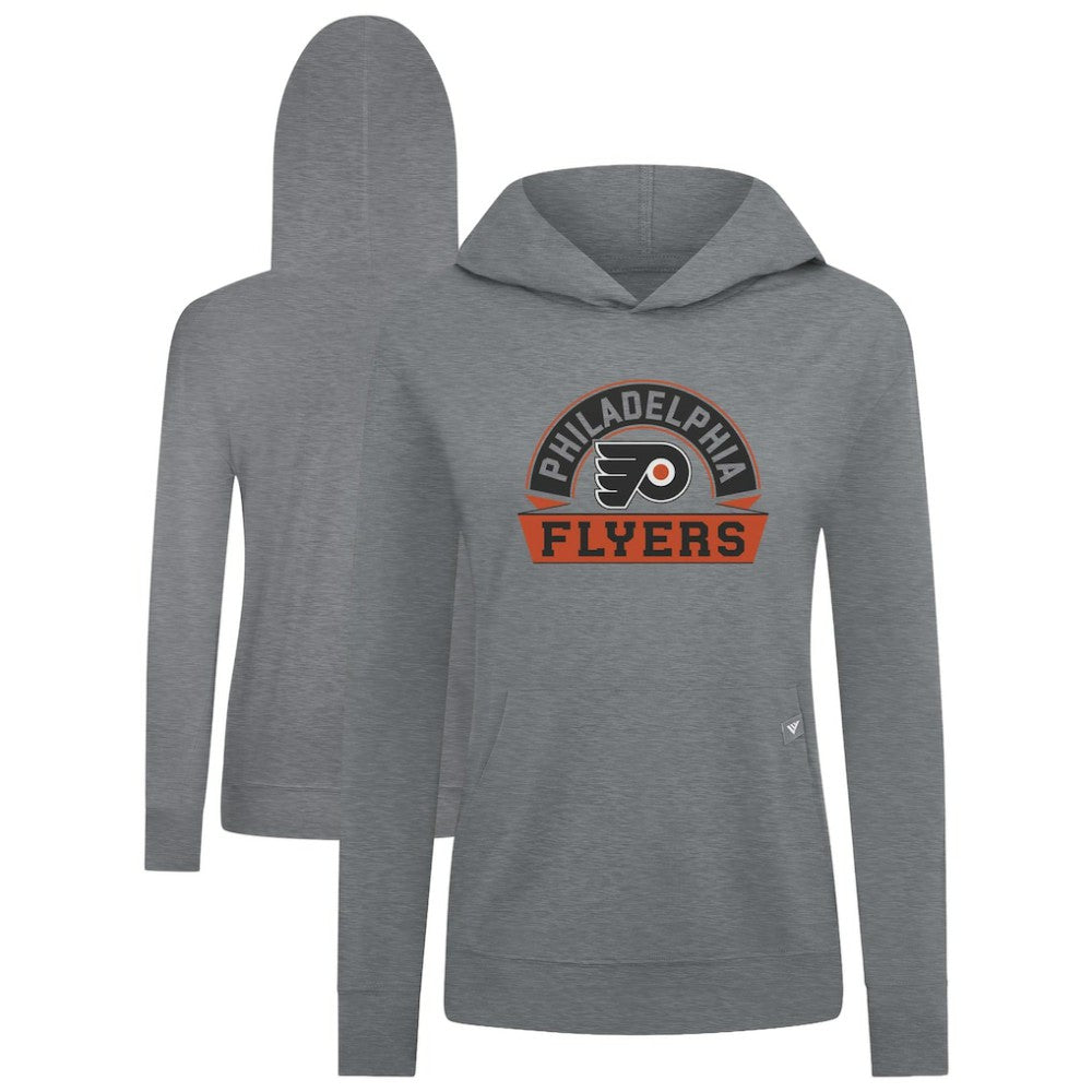 Philadelphia Flyers Levelwear Women's Relay Banner Arch Pullover Hoodie - Gray - NHL