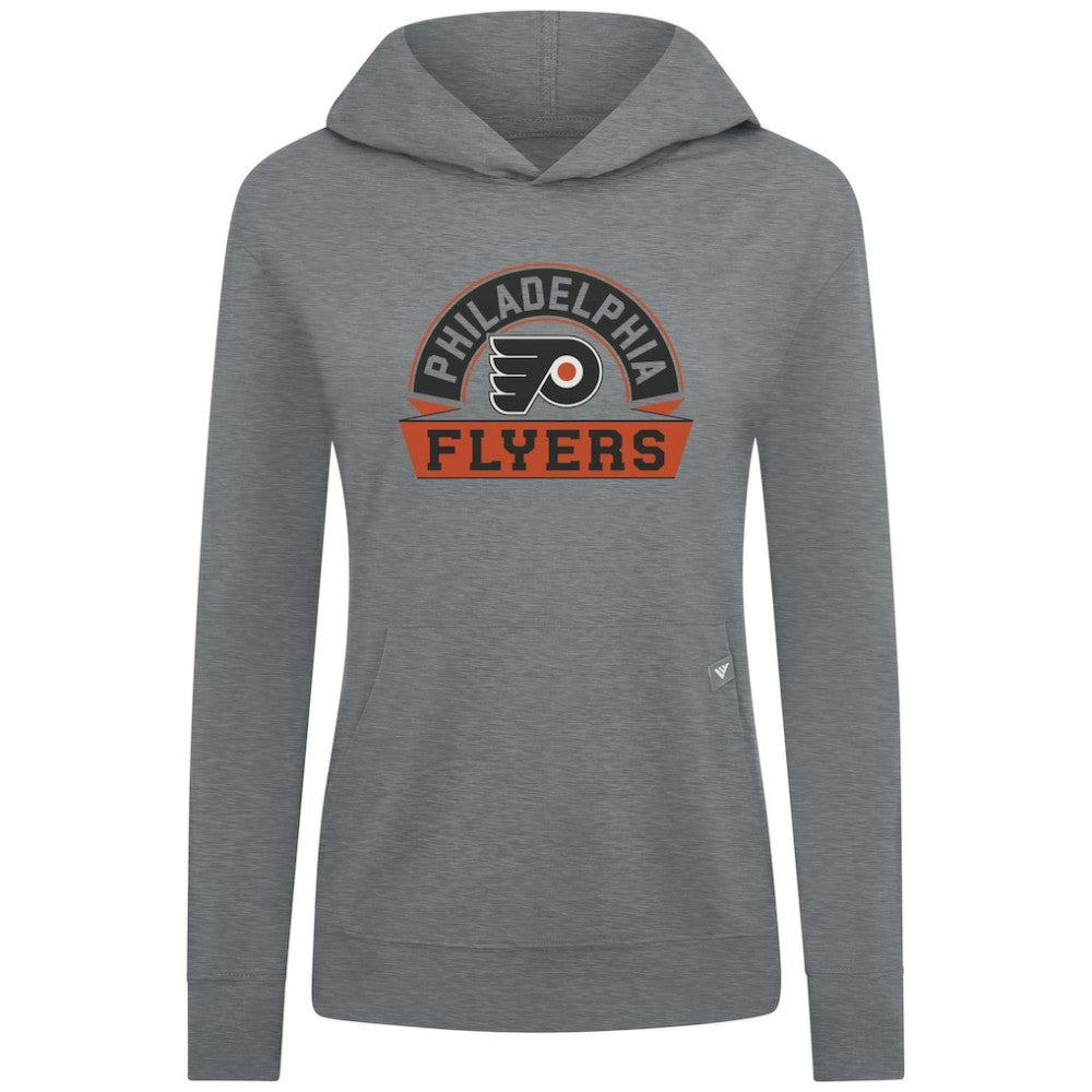 Philadelphia Flyers Levelwear Women's Relay Banner Arch Pullover Hoodie - Gray - NHL