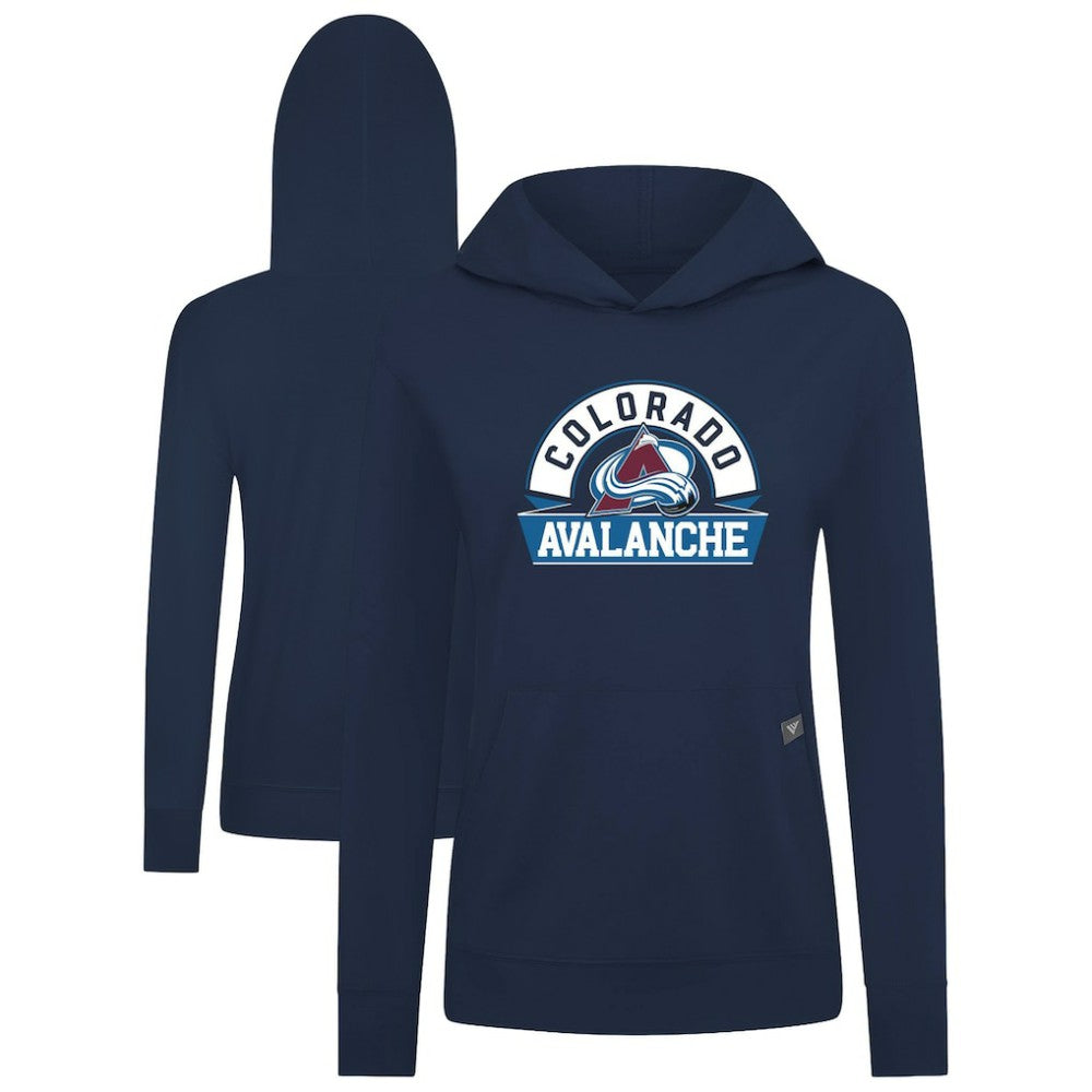 Colorado Avalanche Levelwear Women's Relay Banner Arch Pullover Hoodie - Navy - NHL