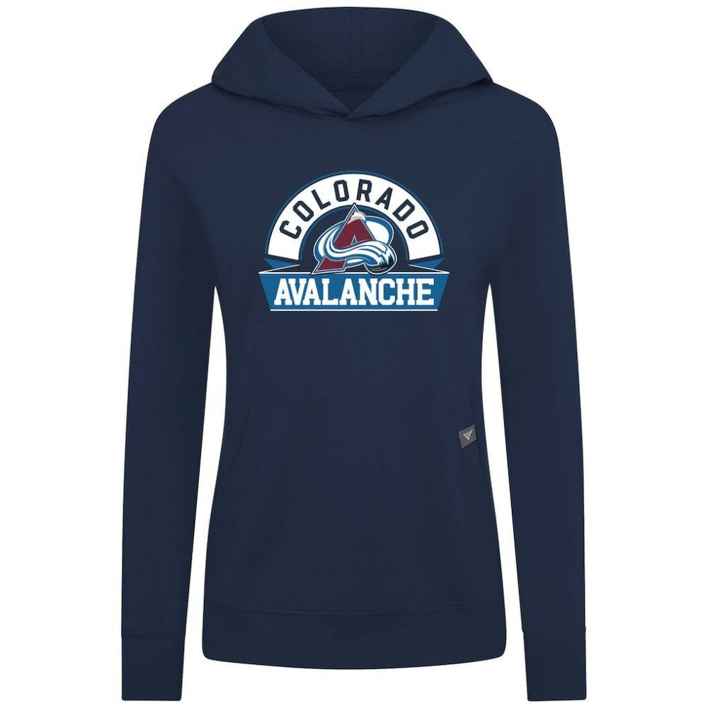 Colorado Avalanche Levelwear Women's Relay Banner Arch Pullover Hoodie - Navy - NHL