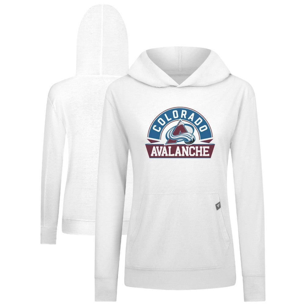Colorado Avalanche Levelwear Women's Relay Banner Arch Pullover Hoodie - White - NHL