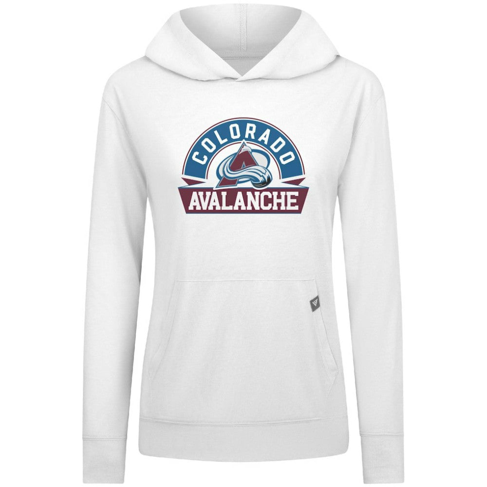 Colorado Avalanche Levelwear Women's Relay Banner Arch Pullover Hoodie - White - NHL