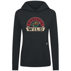 Minnesota Wild Levelwear Women's Relay Banner Arch Pullover Hoodie - Black - NHL