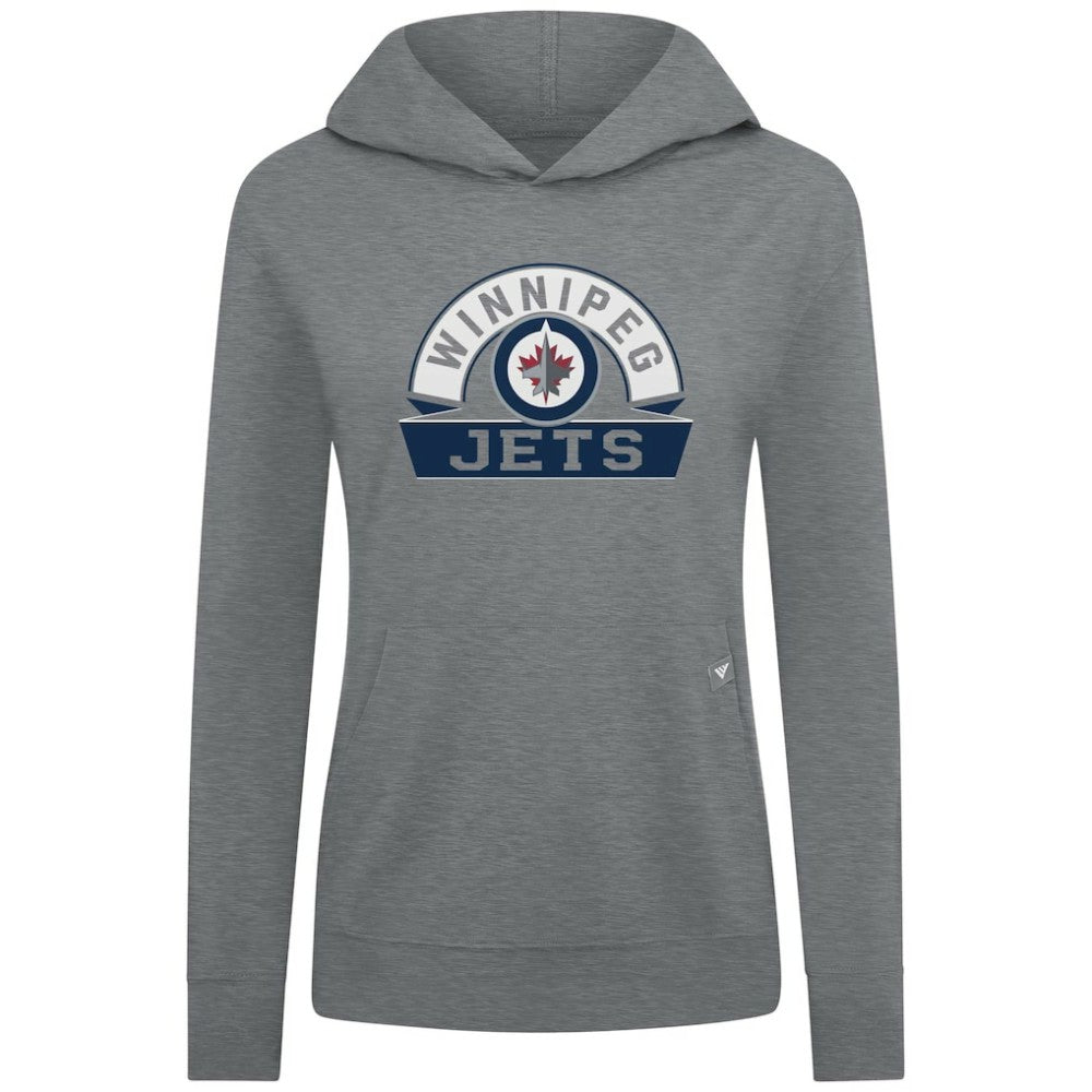 Winnipeg Jets Levelwear Women's Relay Banner Arch Pullover Hoodie - Gray - NHL