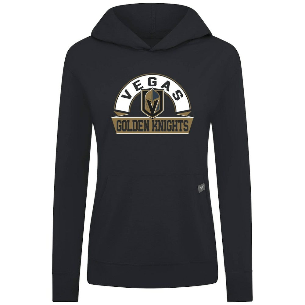 Vegas Golden Knights Levelwear Women's Relay Banner Arch Pullover Hoodie - Black - NHL
