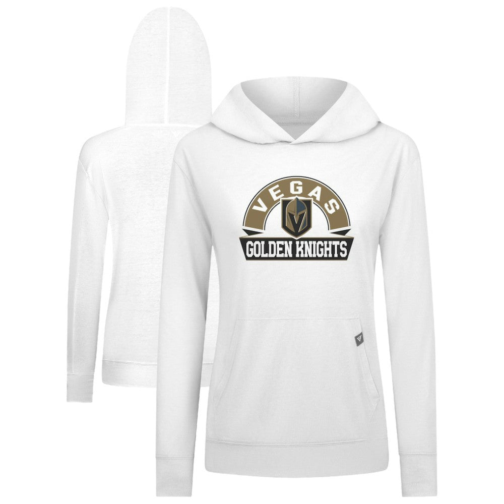 Vegas Golden Knights Levelwear Women's Relay Banner Arch Pullover Hoodie - White - NHL