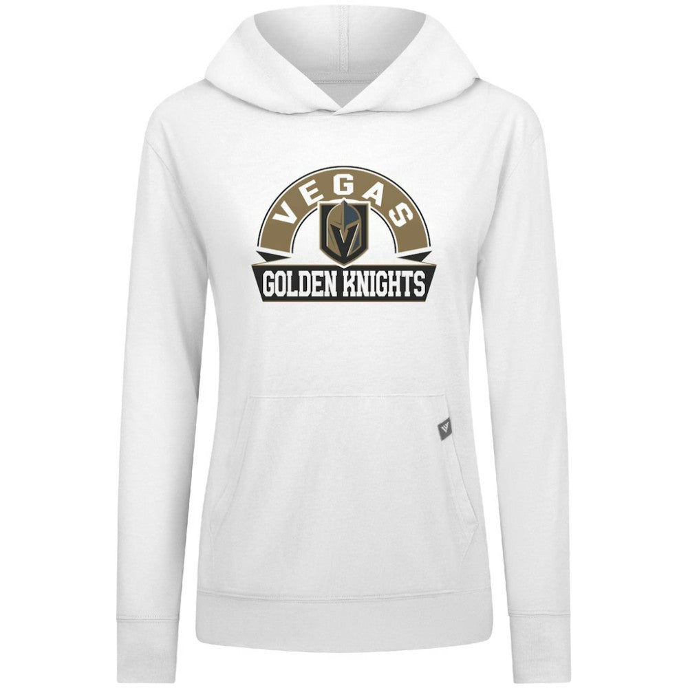 Vegas Golden Knights Levelwear Women's Relay Banner Arch Pullover Hoodie - White - NHL