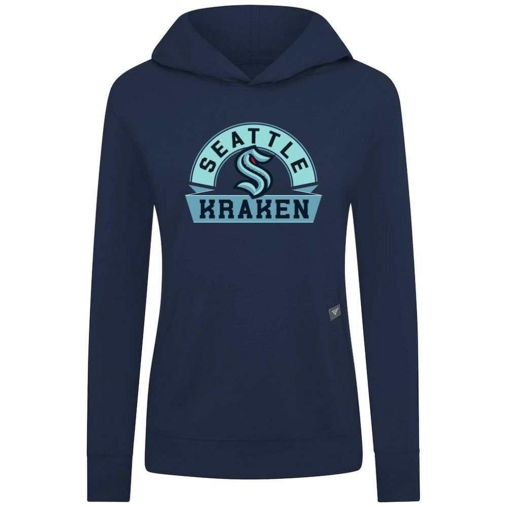 Seattle Kraken Levelwear Women's Relay Banner Arch Pullover Hoodie - Deep Sea Blue - NHL