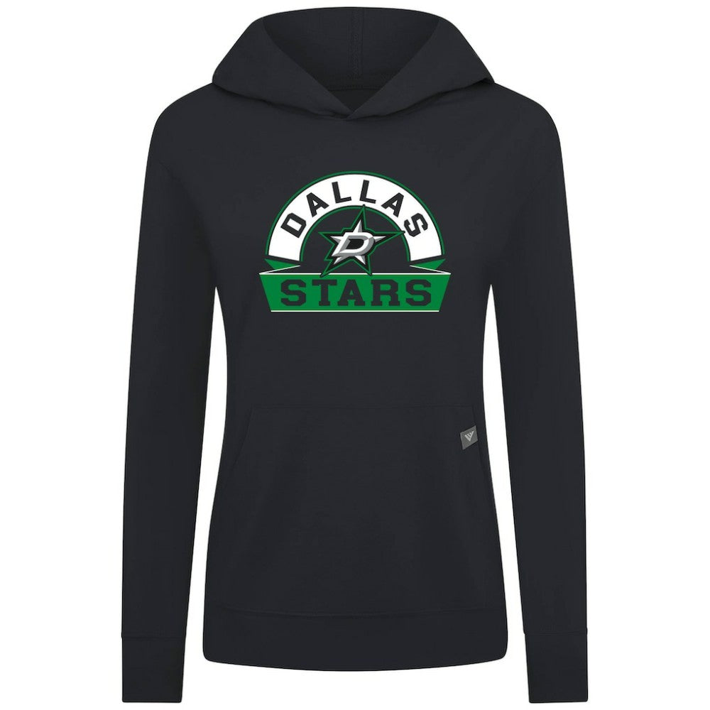 Dallas Stars Levelwear Women's Relay Banner Arch Pullover Hoodie - Black - NHL