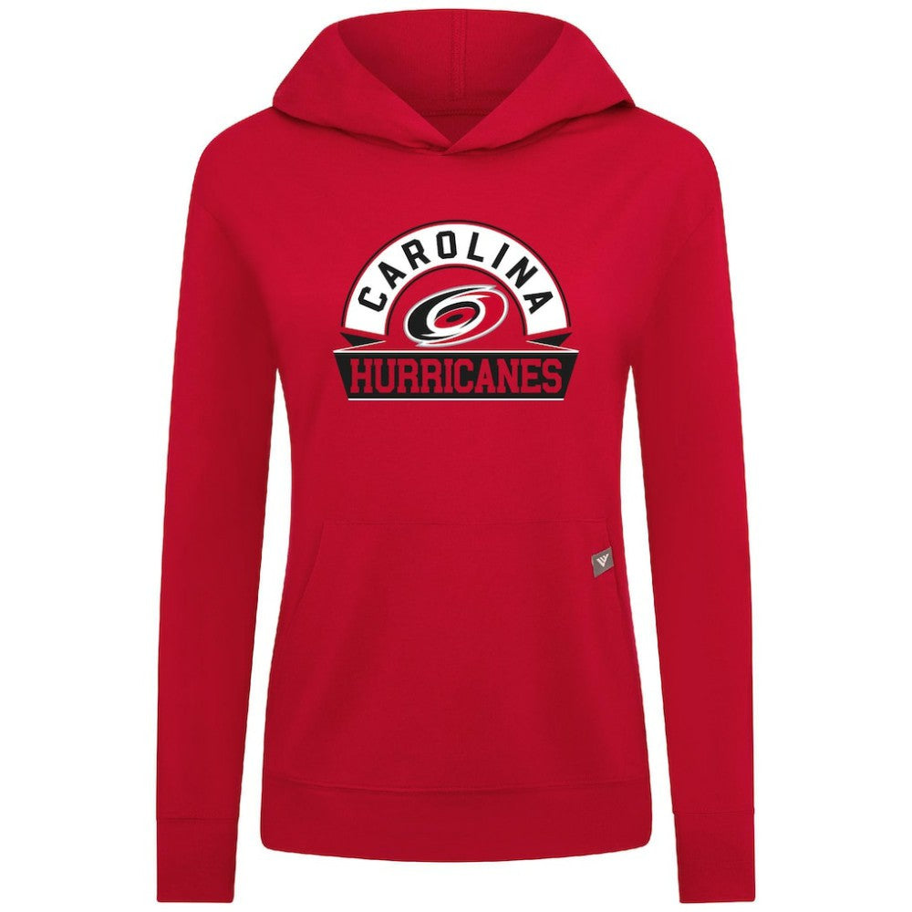 Carolina Hurricanes Levelwear Women's Relay Banner Arch Pullover Hoodie - Red - NHL