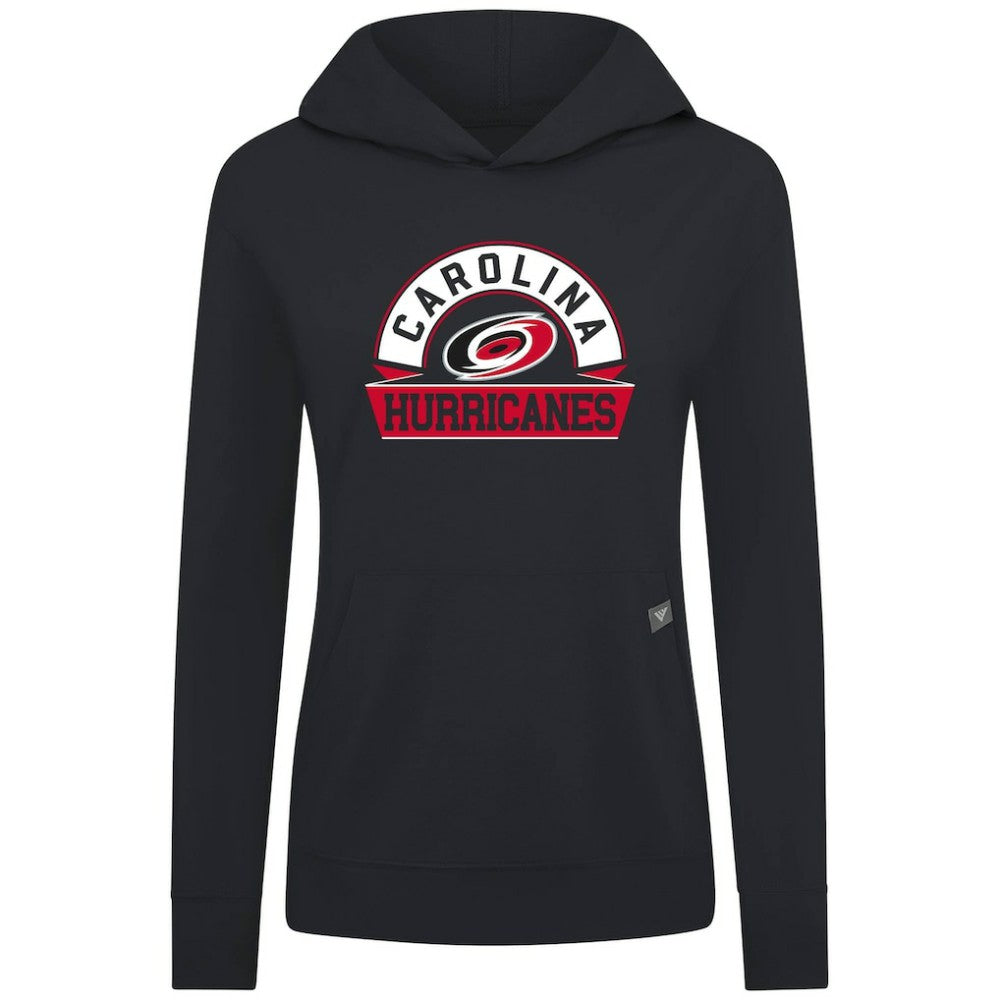 Carolina Hurricanes Levelwear Women's Relay Banner Arch Pullover Hoodie - Black - NHL