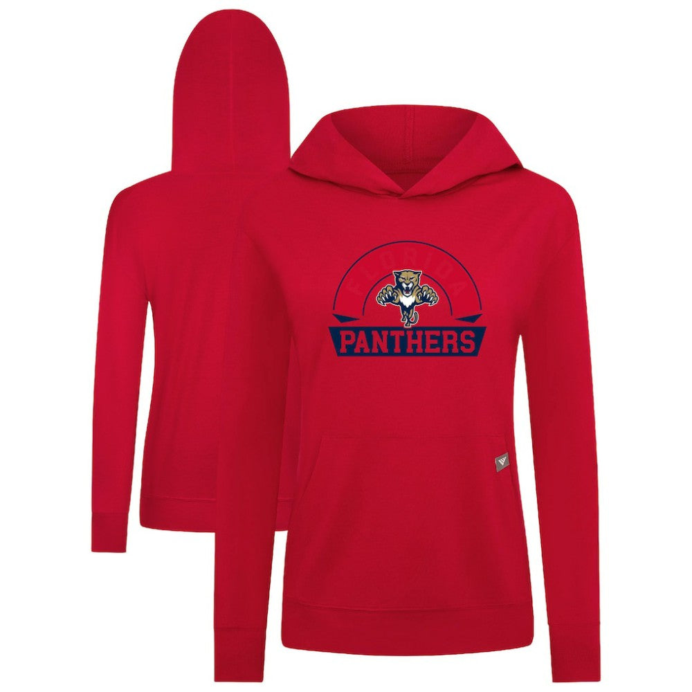 Florida Panthers Levelwear Women's Relay Banner Arch Pullover Hoodie - Red - NHL