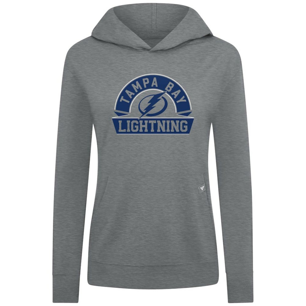 Tampa Bay Lightning Levelwear Women's Relay Banner Arch Pullover Hoodie - Gray - NHL