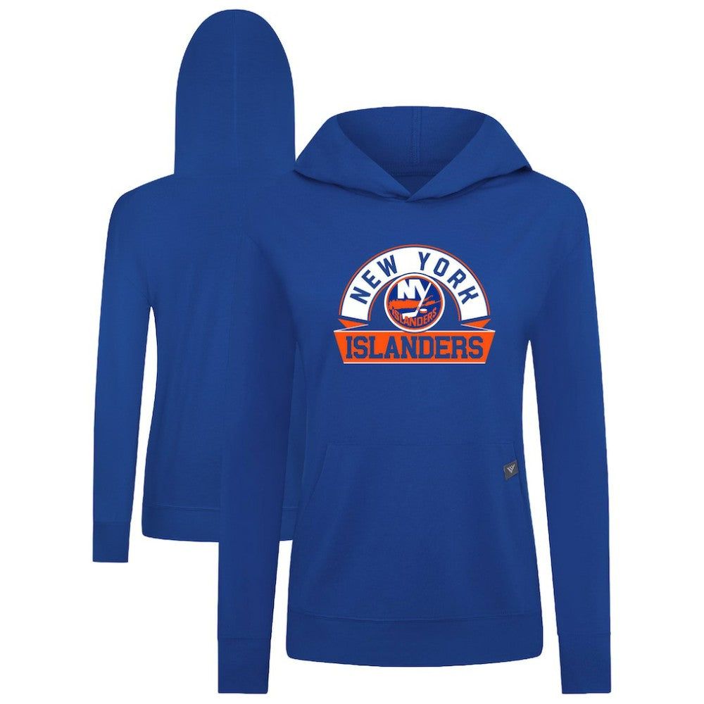 New York Islanders Levelwear Women's Relay Banner Arch Pullover Hoodie - Royal - NHL