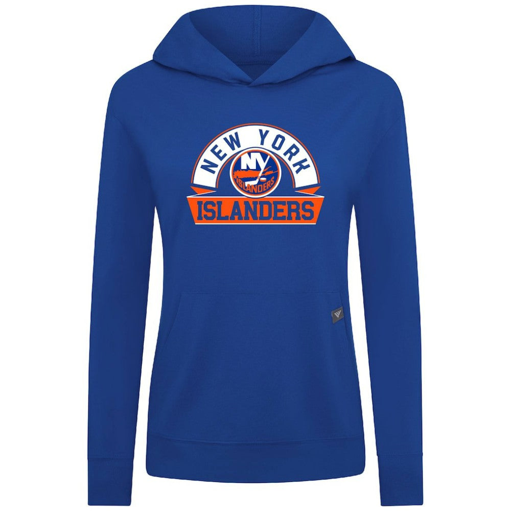 New York Islanders Levelwear Women's Relay Banner Arch Pullover Hoodie - Royal - NHL