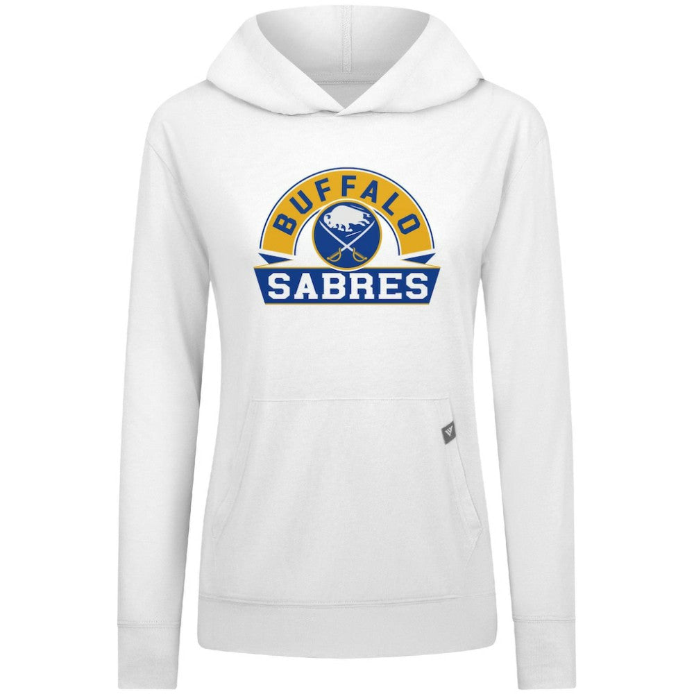 Buffalo Sabres Levelwear Women's Relay Banner Arch Pullover Hoodie - White - NHL