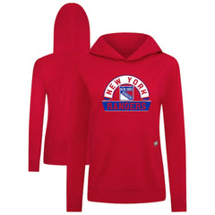 New York Rangers Levelwear Women's Relay Banner Arch Pullover Hoodie - Red - NHL