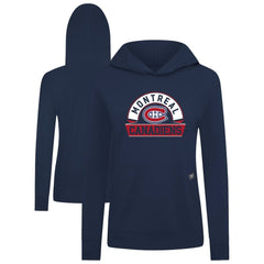 Montreal Canadiens Levelwear Women's Relay Banner Arch Pullover Hoodie - Navy - NHL