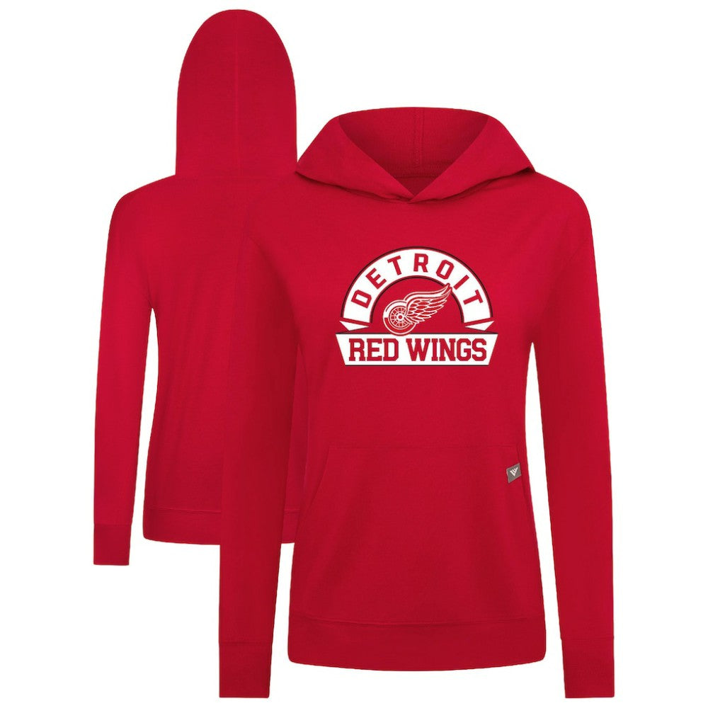 Detroit Red Wings Levelwear Women's Relay Banner Arch Pullover Hoodie - Red - NHL