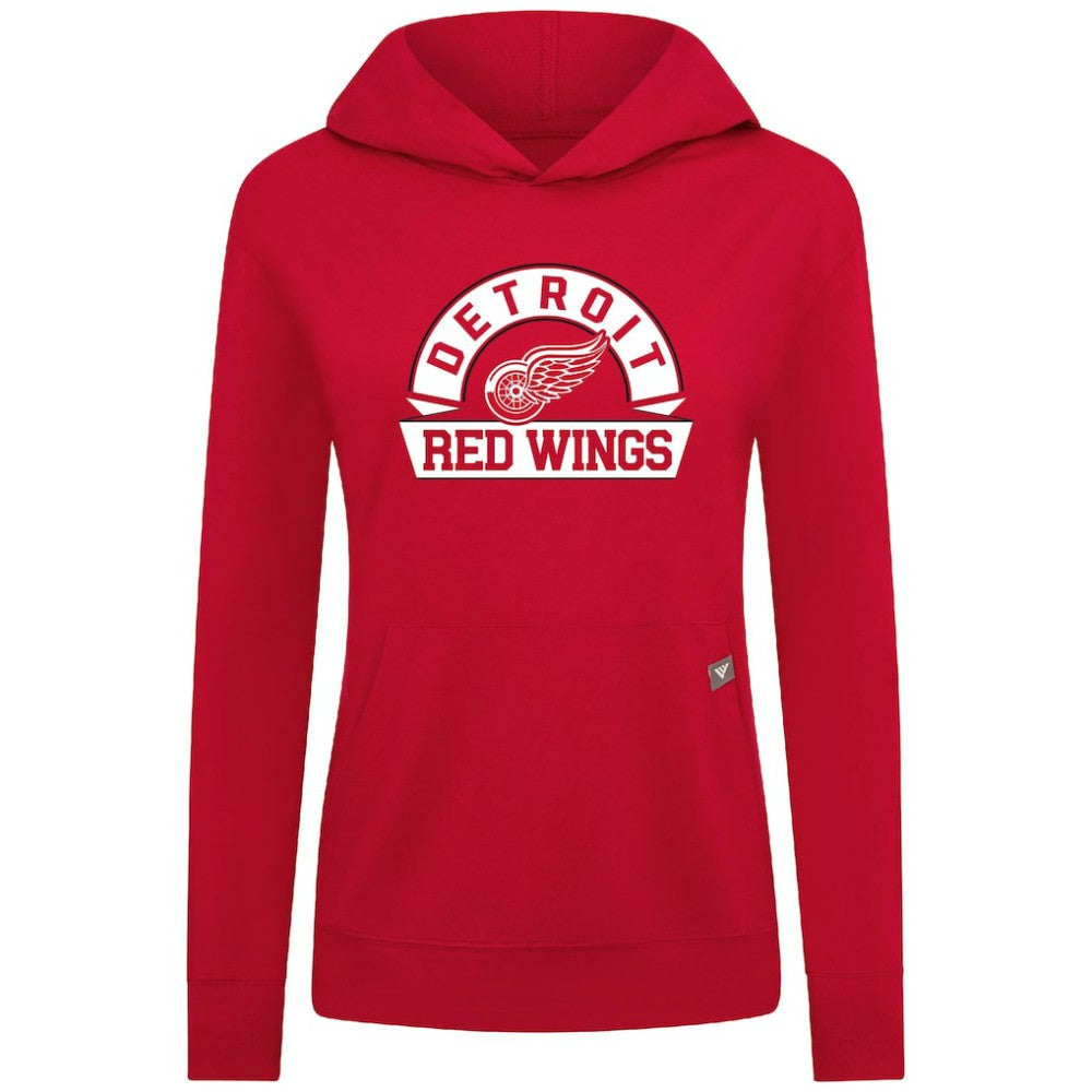 Detroit Red Wings Levelwear Women's Relay Banner Arch Pullover Hoodie - Red - NHL