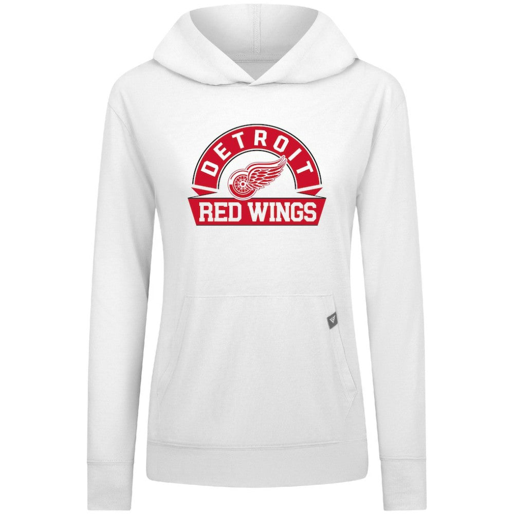 Detroit Red Wings Levelwear Women's Relay Banner Arch Pullover Hoodie - White - NHL