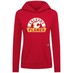 Calgary Flames Levelwear Women's Relay Banner Arch Pullover Hoodie - Red - NHL