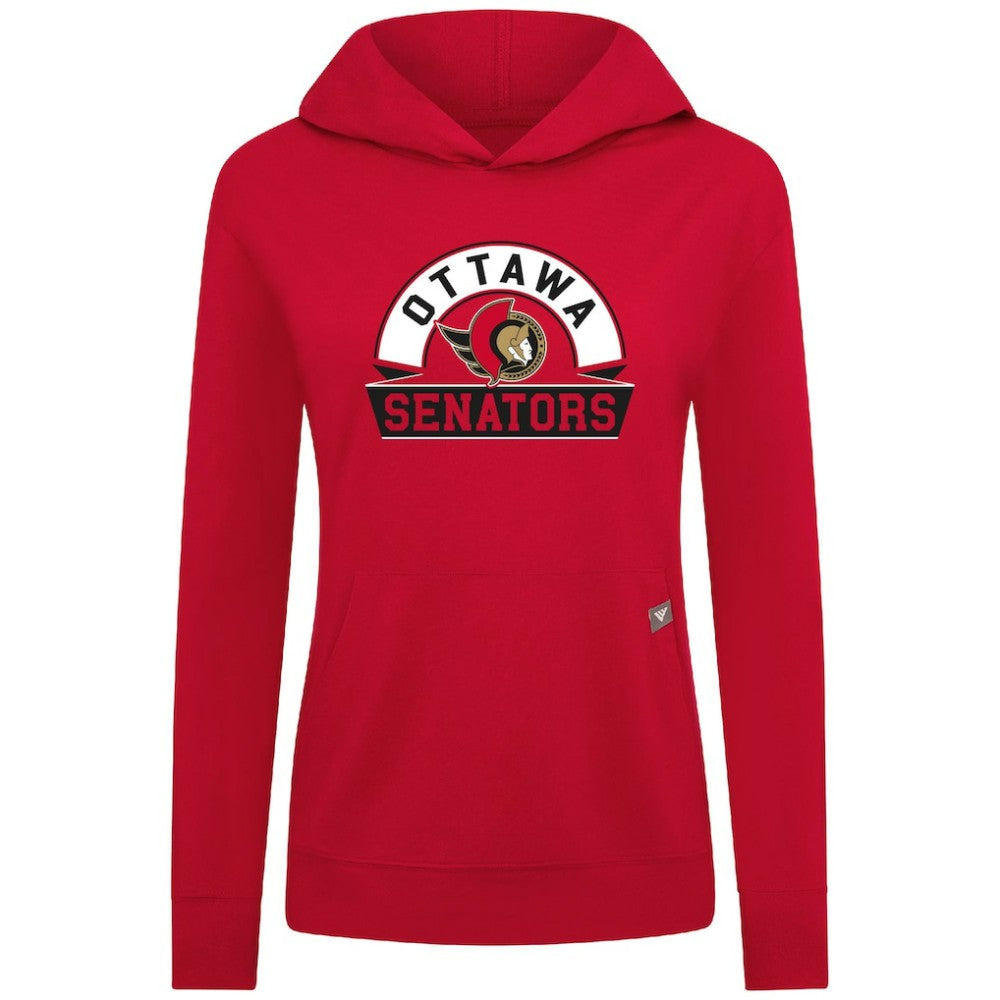 Ottawa Senators Levelwear Women's Relay Banner Arch Pullover Hoodie - Red - NHL