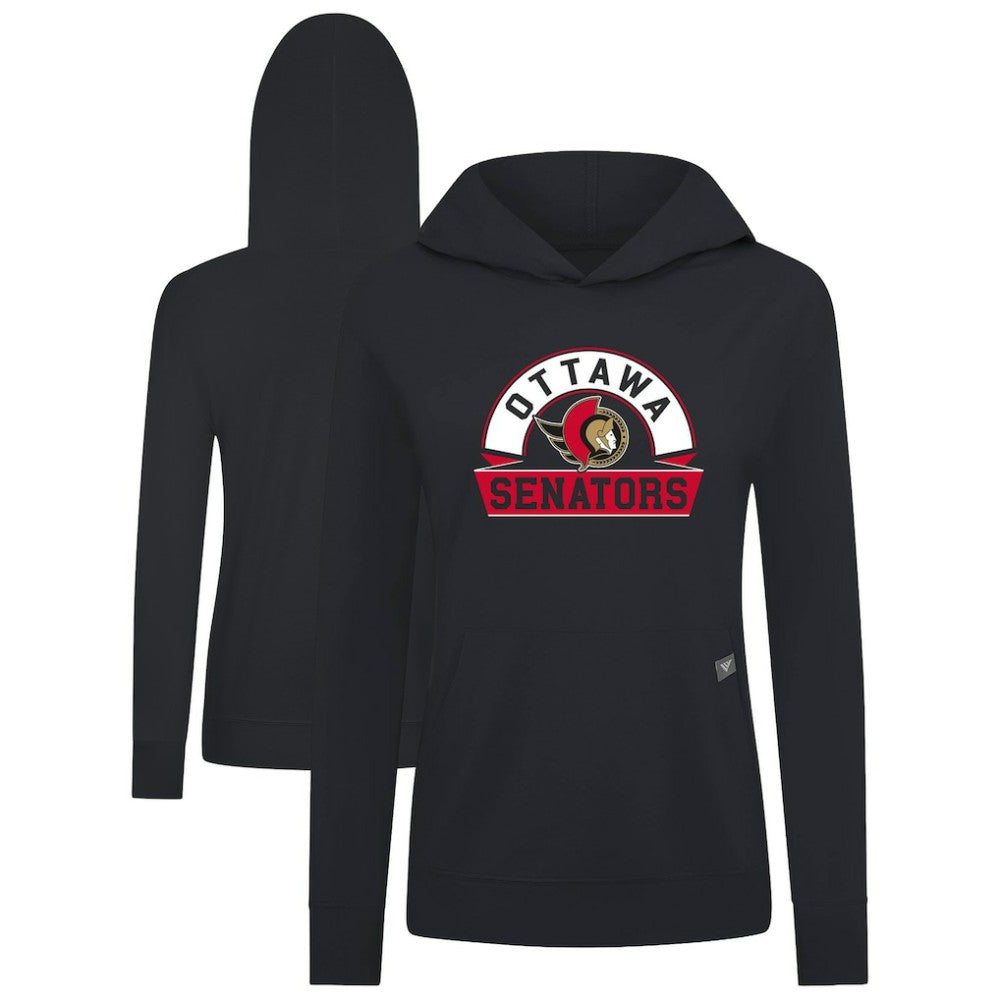 Ottawa Senators Levelwear Women's Relay Banner Arch Pullover Hoodie - Black - NHL