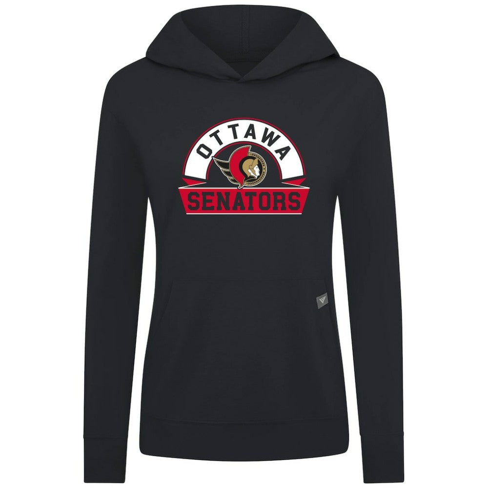Ottawa Senators Levelwear Women's Relay Banner Arch Pullover Hoodie - Black - NHL
