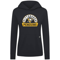 Pittsburgh Penguins Levelwear Women's Relay Banner Arch Pullover Hoodie - Black - NHL
