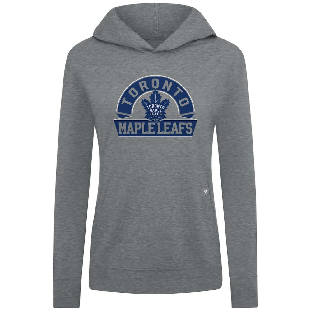 Toronto Maple Leafs Levelwear Women's Relay Banner Arch Pullover Hoodie - Gray - NHL