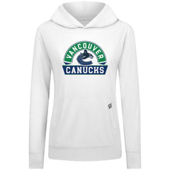 Vancouver Canucks Levelwear Women's Relay Banner Arch Pullover Hoodie - White - NHL
