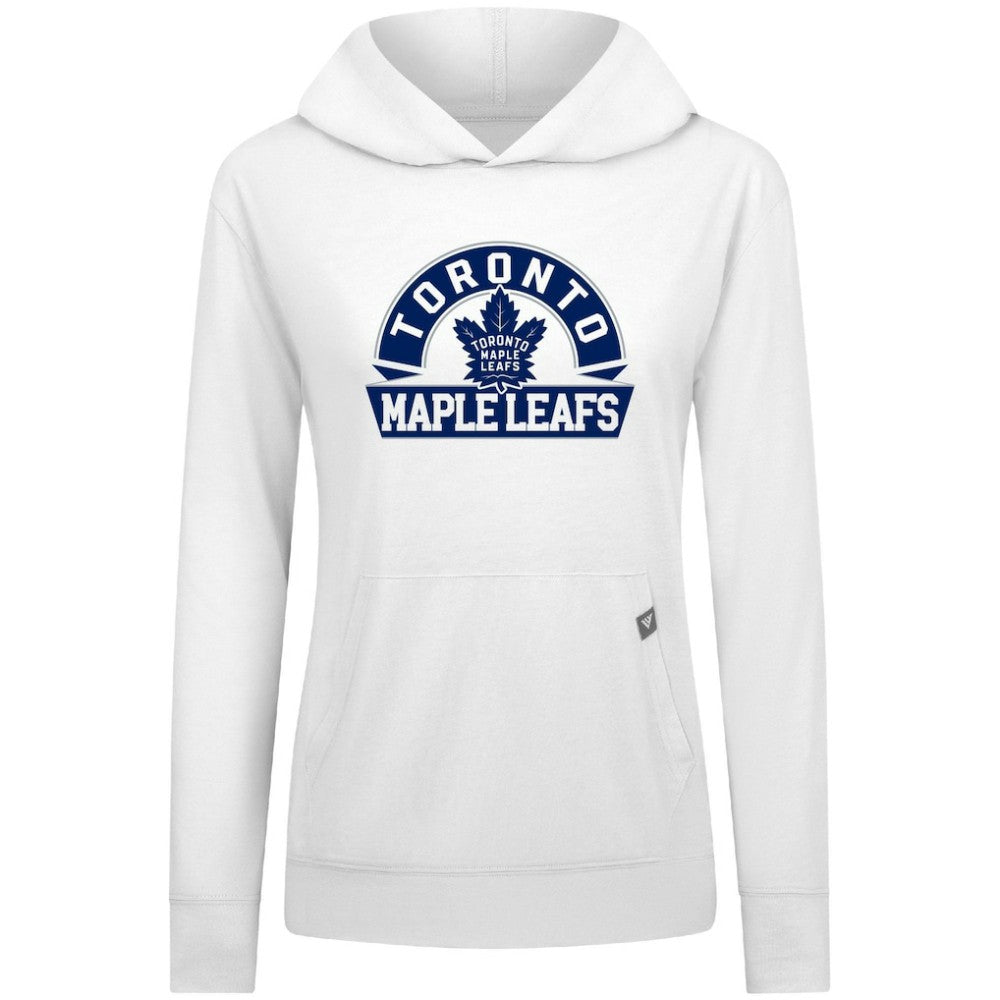 Toronto Maple Leafs Levelwear Women's Relay Banner Arch Pullover Hoodie - White - NHL