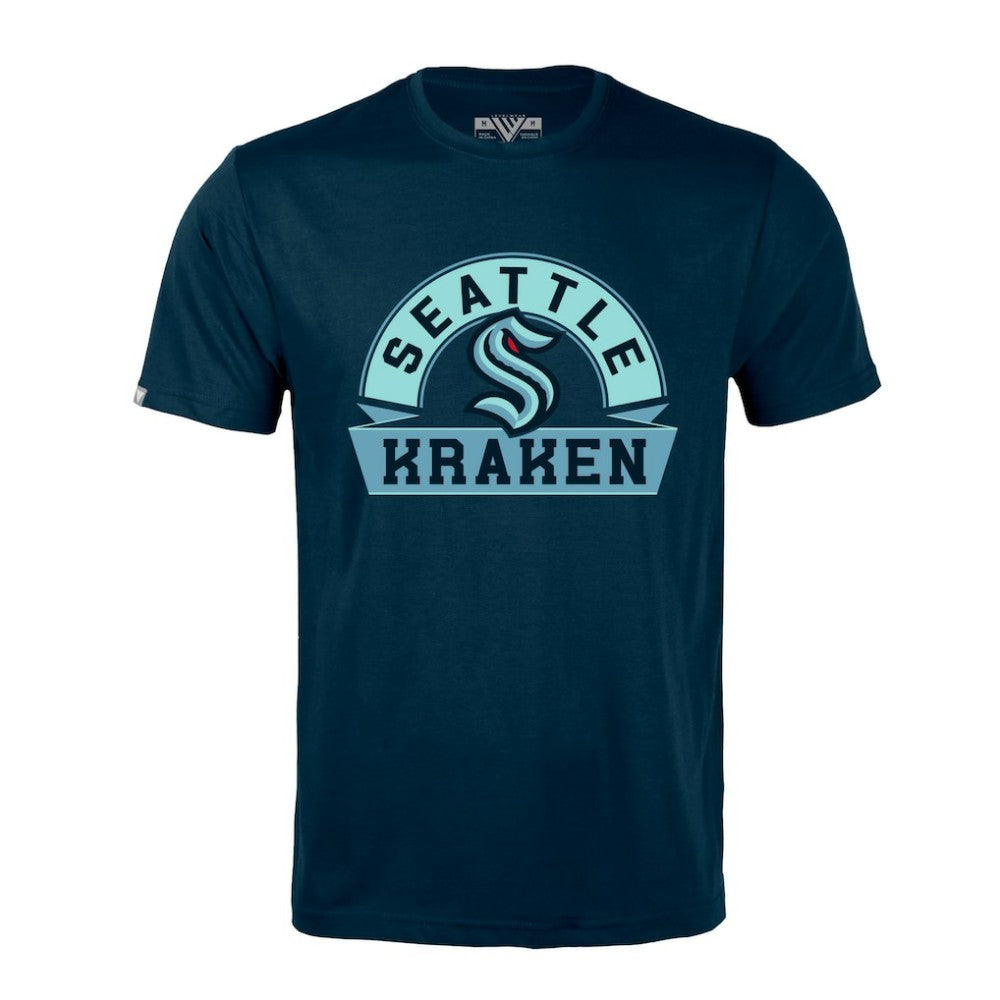 Seattle Kraken Levelwear Richmond Banner Arch T-Shirt - Navy - NHL