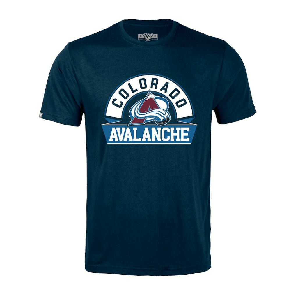 Colorado Avalanche Levelwear Richmond Banner Arch T-Shirt - Navy - NHL
