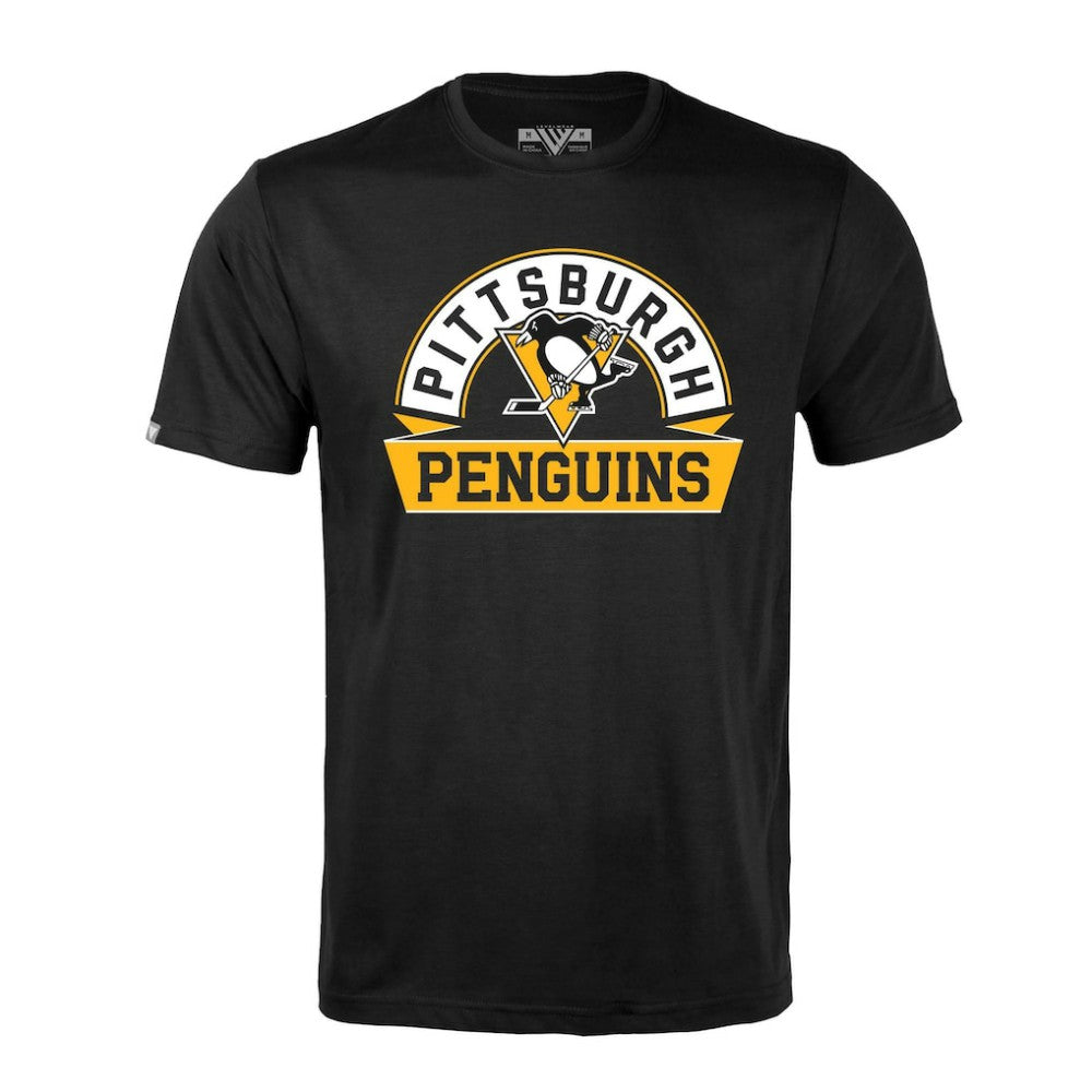 Pittsburgh Penguins Levelwear Richmond Banner Arch T-Shirt - Black - NHL