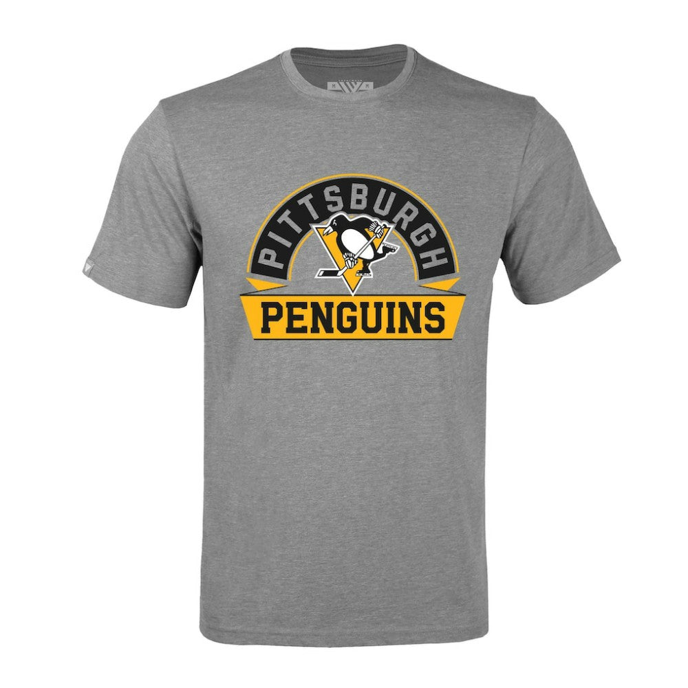 Pittsburgh Penguins Levelwear Richmond Banner Arch T-Shirt - Gray - NHL