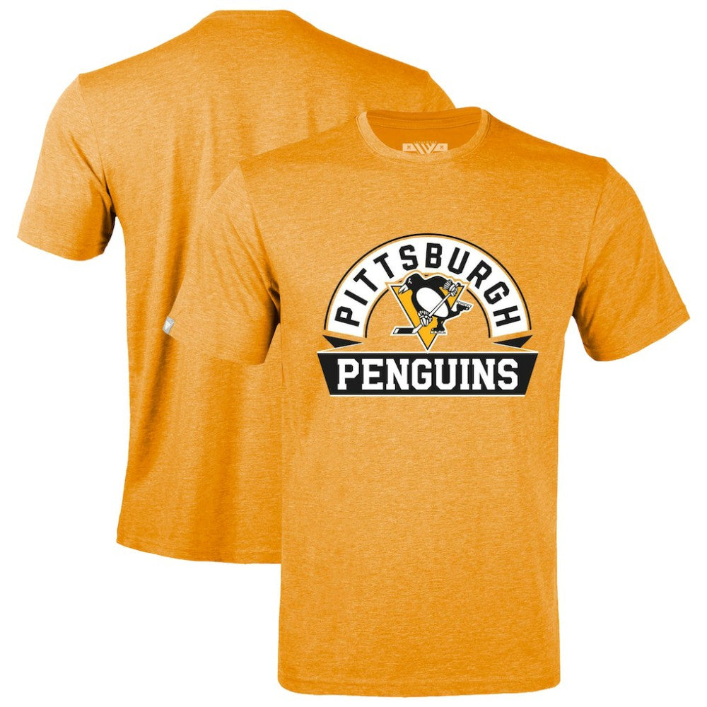 Pittsburgh Penguins Levelwear Richmond Banner Arch T-Shirt - Gold - NHL