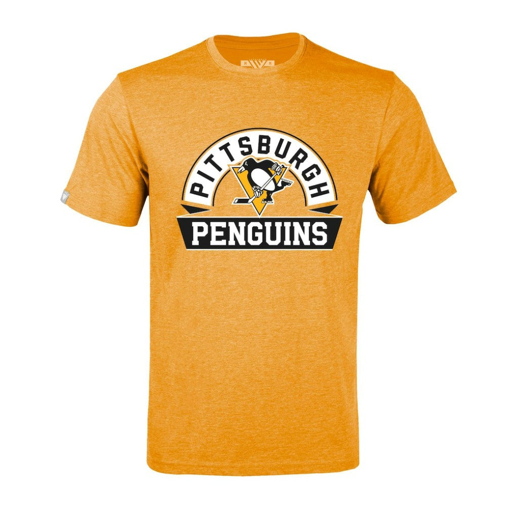 Pittsburgh Penguins Levelwear Richmond Banner Arch T-Shirt - Gold - NHL