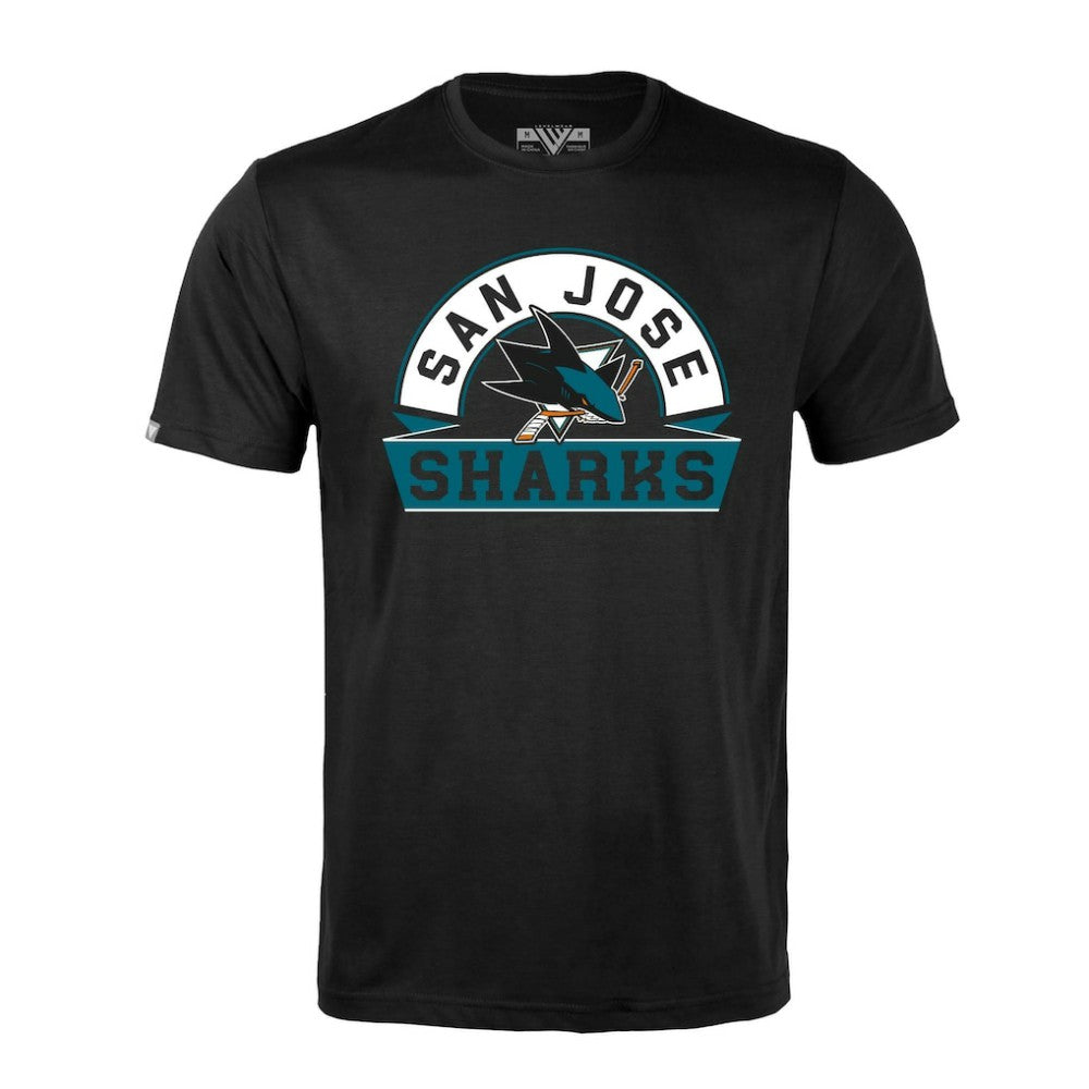 San Jose Sharks Levelwear Richmond Banner Arch T-Shirt - Black - NHL